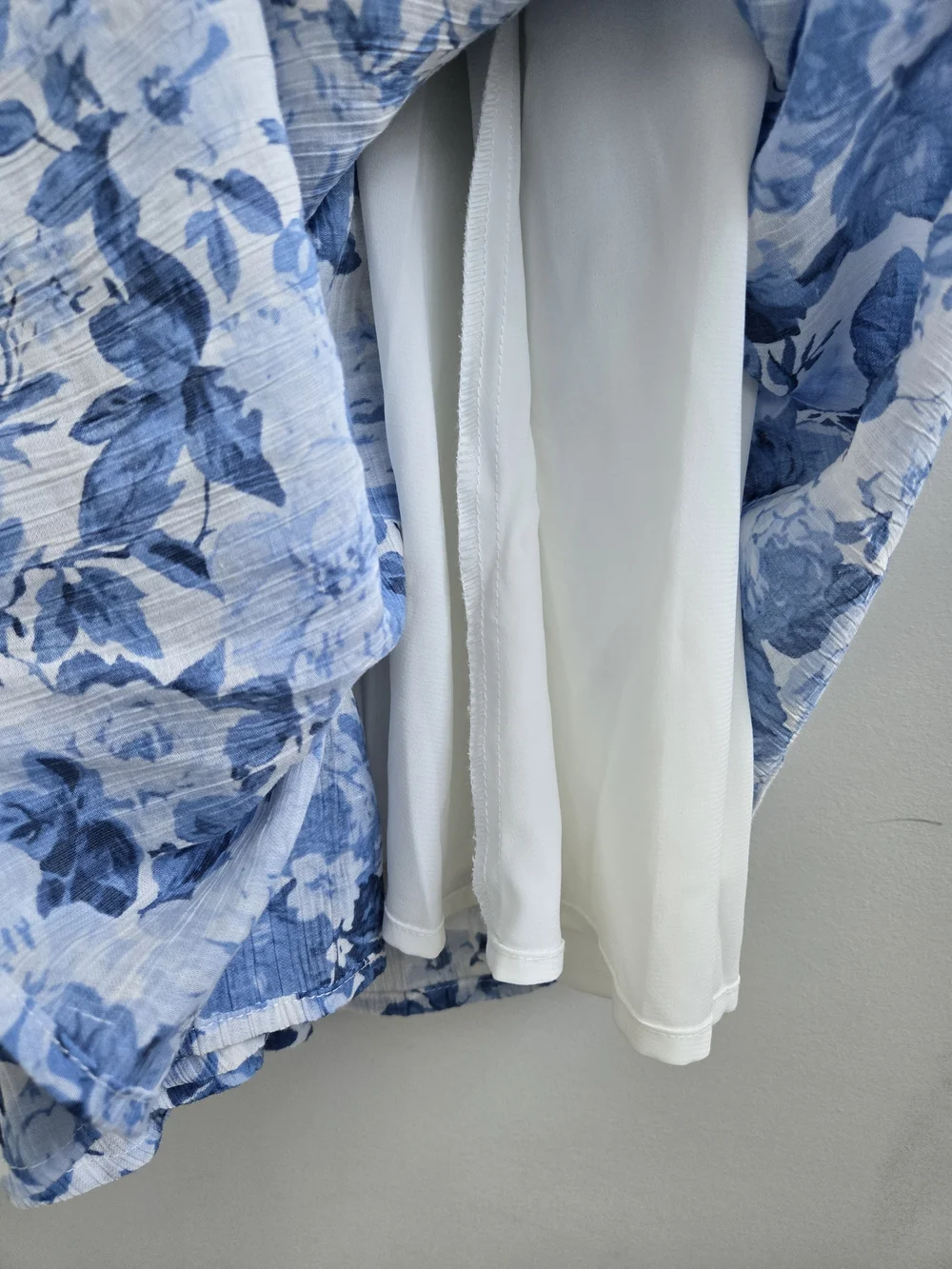 Abercrombie & Fitch White and Blue Floral Spaghetti-Strap Maxi Dress